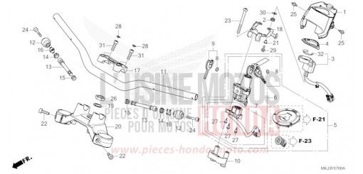 TUYAU DE GUIDON/PONT SUPERIEUR CB1000RAJ de 2018